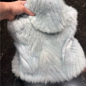 Elegant Mink Fur Handbag in Light Blue